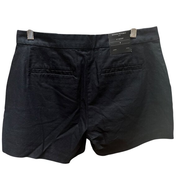NWT Banana Republic Black 4"‎ Shorts Button Details Nautical Preppy Size 4 - Picture 4 of 7